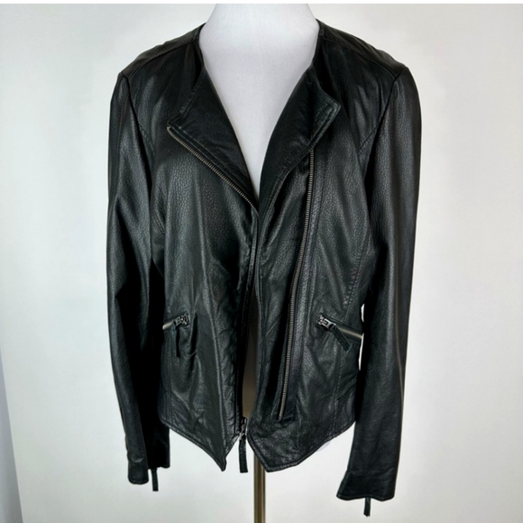 Lucky Lambskin Black Moto Jacket - Picture 9 of 10